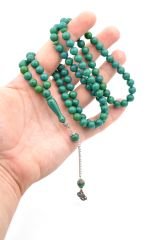 TİLKİ KUYRUĞU KAMÇILI KÜRE KESİM MAVİ 99 LUK KATALİN TESBİH