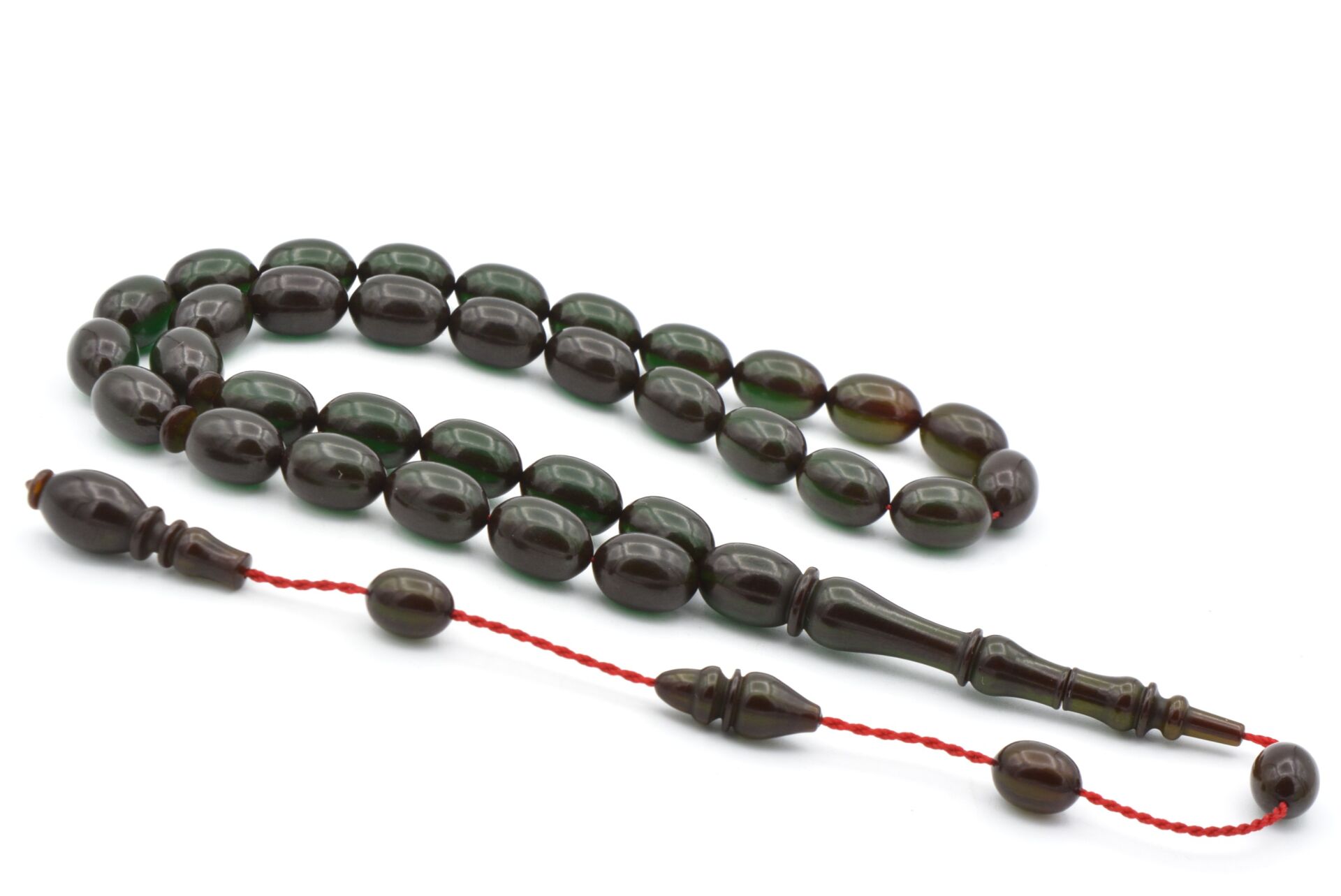 Ahmet Mstef Yapımı Beyzi Kesim Lacivert Sıkma Kehribar Tesbih 165