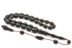 Ahmet Mstef Yapımı Beyzi Kesim Lacivert Sıkma Kehribar Tesbih 165