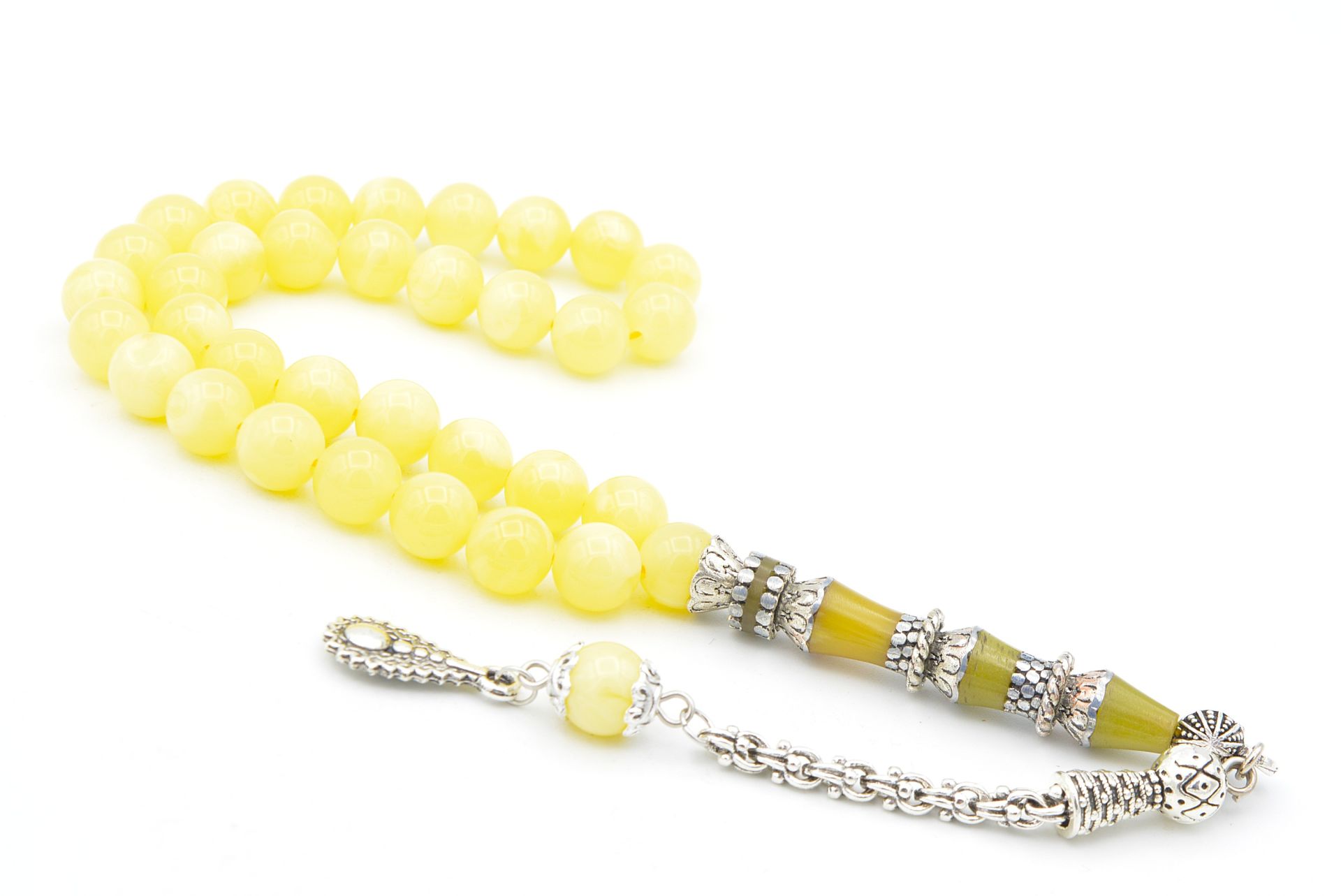 Nakkaş İmameli Küre Kesim Bilek Boy Beyrut Damla Kehribar Tesbih 8 Mm