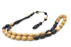 Usta İşi Sistemli Buğday Kesim Abanoz Ağacı Tesbih İri Boy 001