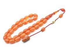 Ahmet Emin İmzalı Badem Kesim Hareli Bej Sıkma Kehribar Tesbih