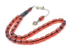 TİLKİ KUYRUĞU KAMÇILI KAPSÜL KESİM KIRMIZI SIKMA KEHRİBAR TESBİH 064