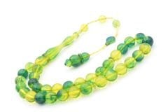 Sistemli Küre Kesim Bilek Boy Sarı Yeşil Toz Kehribar Tesbih