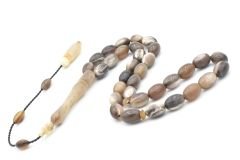 Sistemli Kapsül Kesim İri Boy Bufalo Boynuzu Tesbih