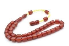 Hakkı Usta İmzalı Kapsül Kesim Bilek Boy Sıkma Kehribar Tesbih 107