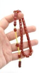 Hakkı Usta İmzalı Kapsül Kesim Bilek Boy Sıkma Kehribar Tesbih 107