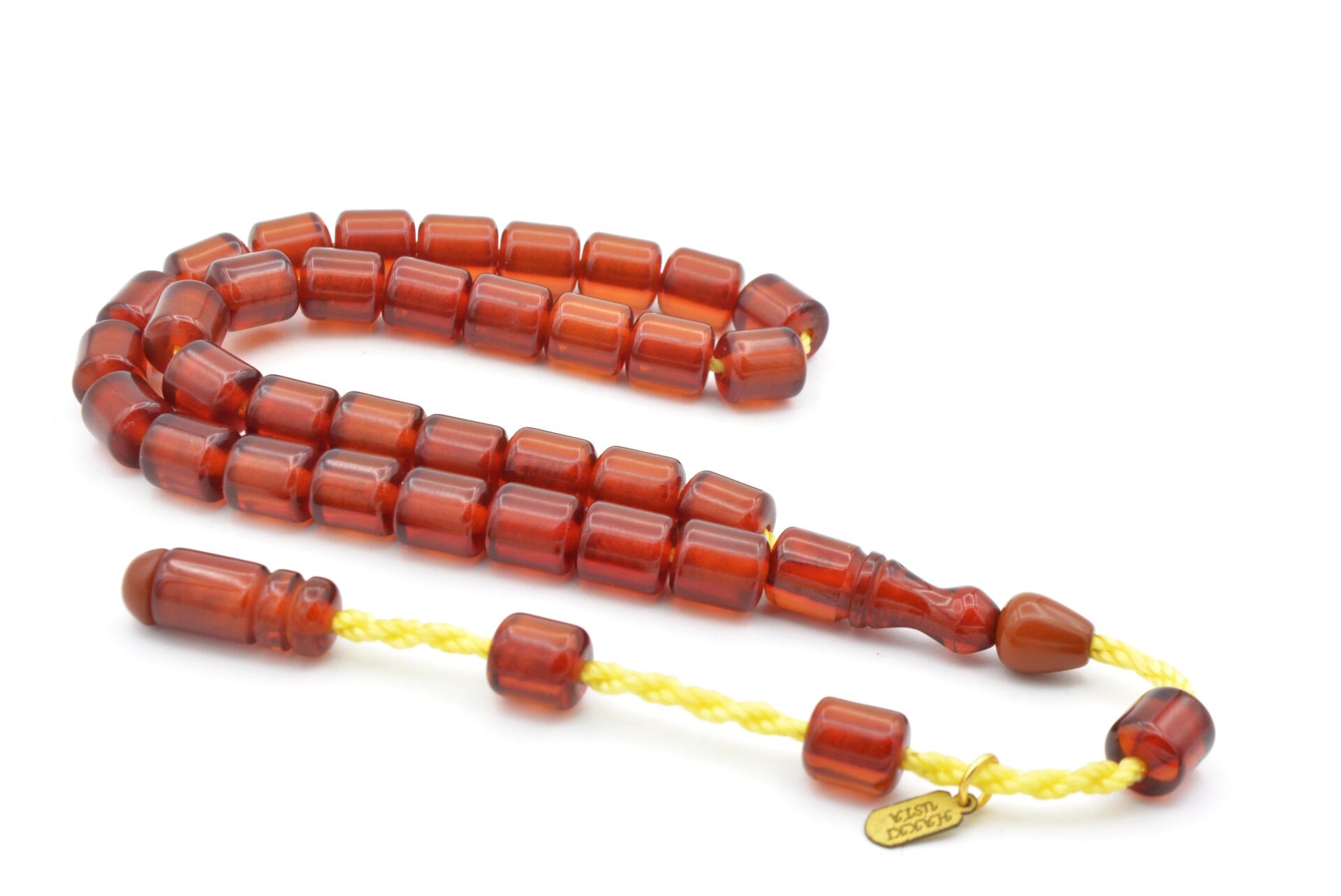 Hakkı Usta İmzalı Kapsül Kesim Bilek Boy Sıkma Kehribar Tesbih 106