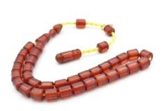 Hakkı Usta İmzalı Kapsül Kesim Bilek Boy Sıkma Kehribar Tesbih 106