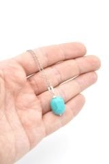 Hakiki Doğal Firuze Turkuaz Taşı Kolye Ucu