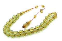 USTA İMZALI SİSTEMLİ BEYZİ MODEL YEŞİL SIKMA KEHRİBAR TESBİH 146