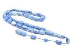 Sistemli Kapsül Kesim İri Boy Mavi Beyaz Katalin Tesbih