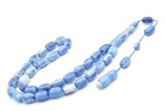 Sistemli Kapsül Kesim İri Boy Mavi Beyaz Katalin Tesbih