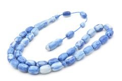 Sistemli Kapsül Kesim İri Boy Mavi Beyaz Katalin Tesbih