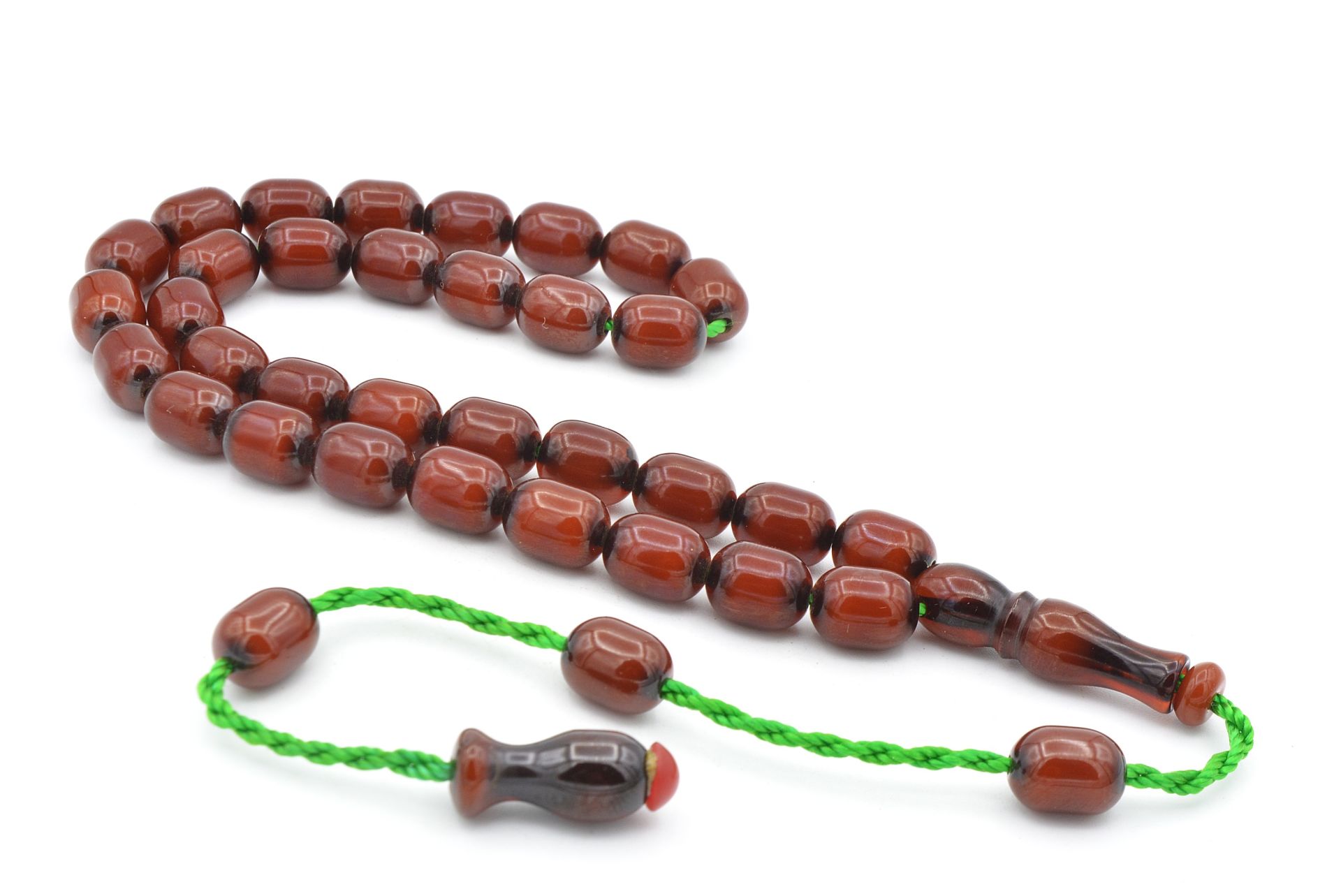 Şükrü Baba Yapımı Kapsül Model Koyu Kahverengi Sıkma Kehribar Tesbih