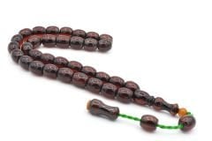 Şükrü Baba Yapımı Fıçı Model İri Bordo Sıkma Kehribar Tesbih