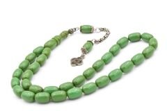 Gümüş Kaplama Kamçılı Kapsül Kesim Mavi Katalin Tesbih