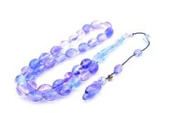 Hakiki Usta İşi Sistemli Arpa Kesim Kokulu Şeffaf Mor Toz Pres Kehribar Tesbih