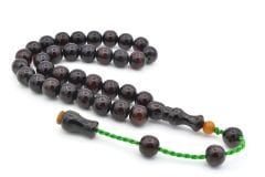 Şükrü Baba Yapımı Küre Model İri Koyu Kahverengi Sıkma Kehribar Tesbih