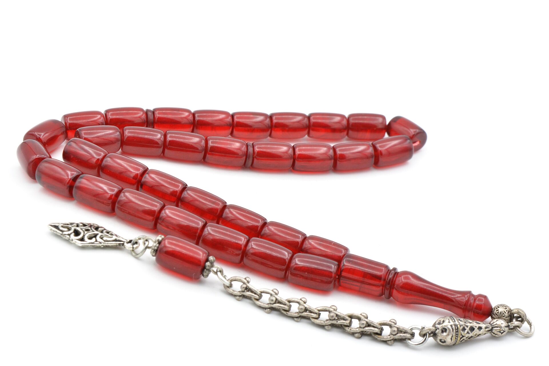 ARNAVUT KAMÇILI KESME MODEL KIRMIZI SIKMA KEHRİBAR TESBİH 021