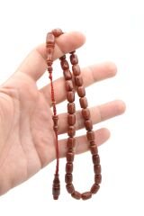 Hakkı Usta İmzalı Kapsül Kesim Hareli Bej Katalin Tesbih