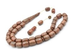 Ebu Sırr İmzalı Kapsül Kesim Hareli Gri Katalin Tesbih