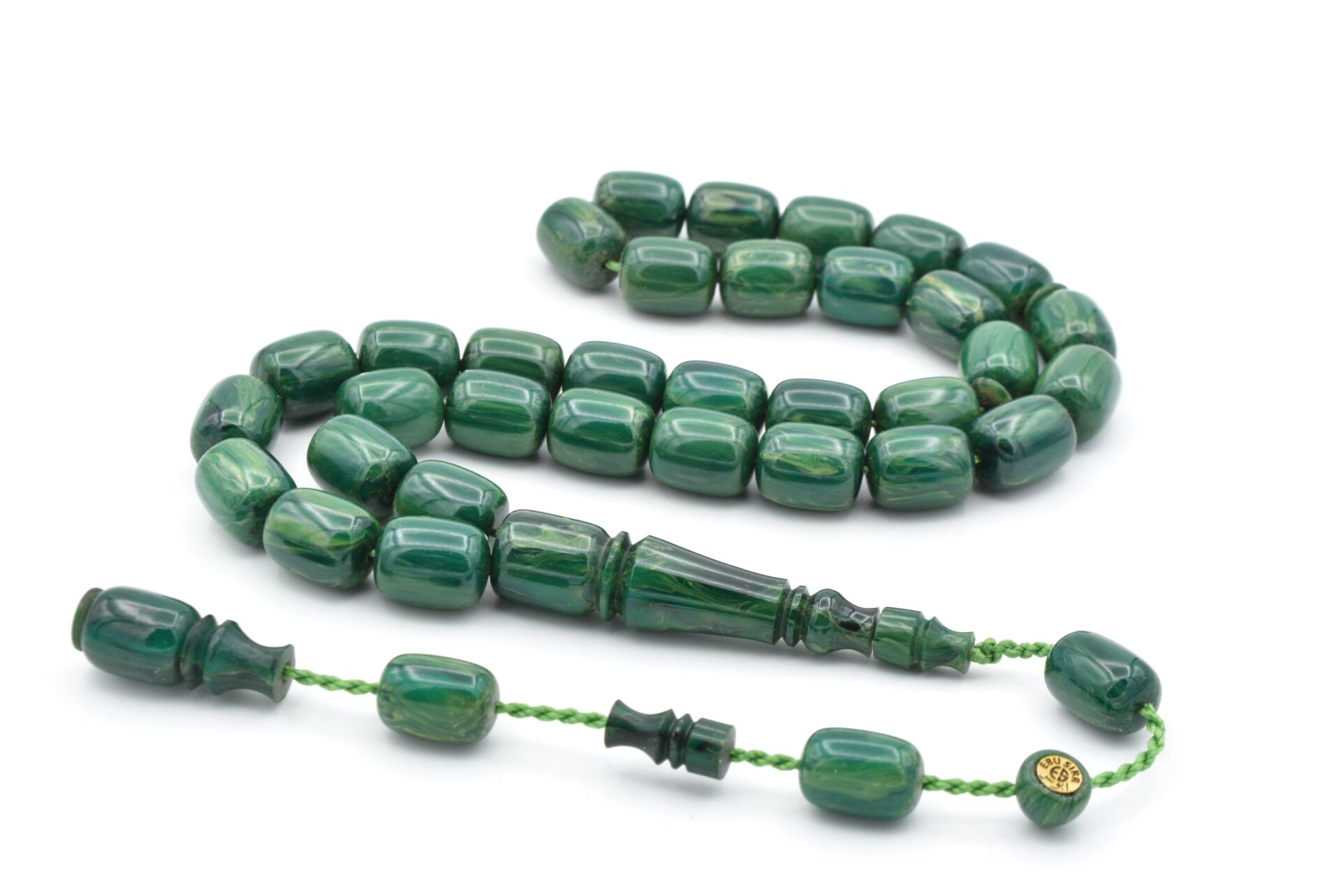 Ebu Sırr İmzalı Kapsül Kesim Hareli Mavi Katalin Tesbih