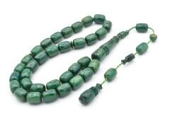 Ebu Sırr İmzalı Kapsül Kesim Hareli Mavi Katalin Tesbih