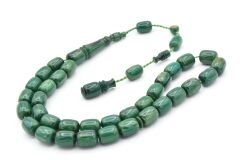 Ebu Sırr İmzalı Kapsül Kesim Hareli Mavi Katalin Tesbih