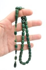 Ebu Sırr İmzalı Kapsül Kesim Hareli Mavi Katalin Tesbih