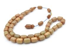 Hakkı Usta İmzalı Kapsül Kesim Gri Mavi Çekoslavak Katalin Tesbih