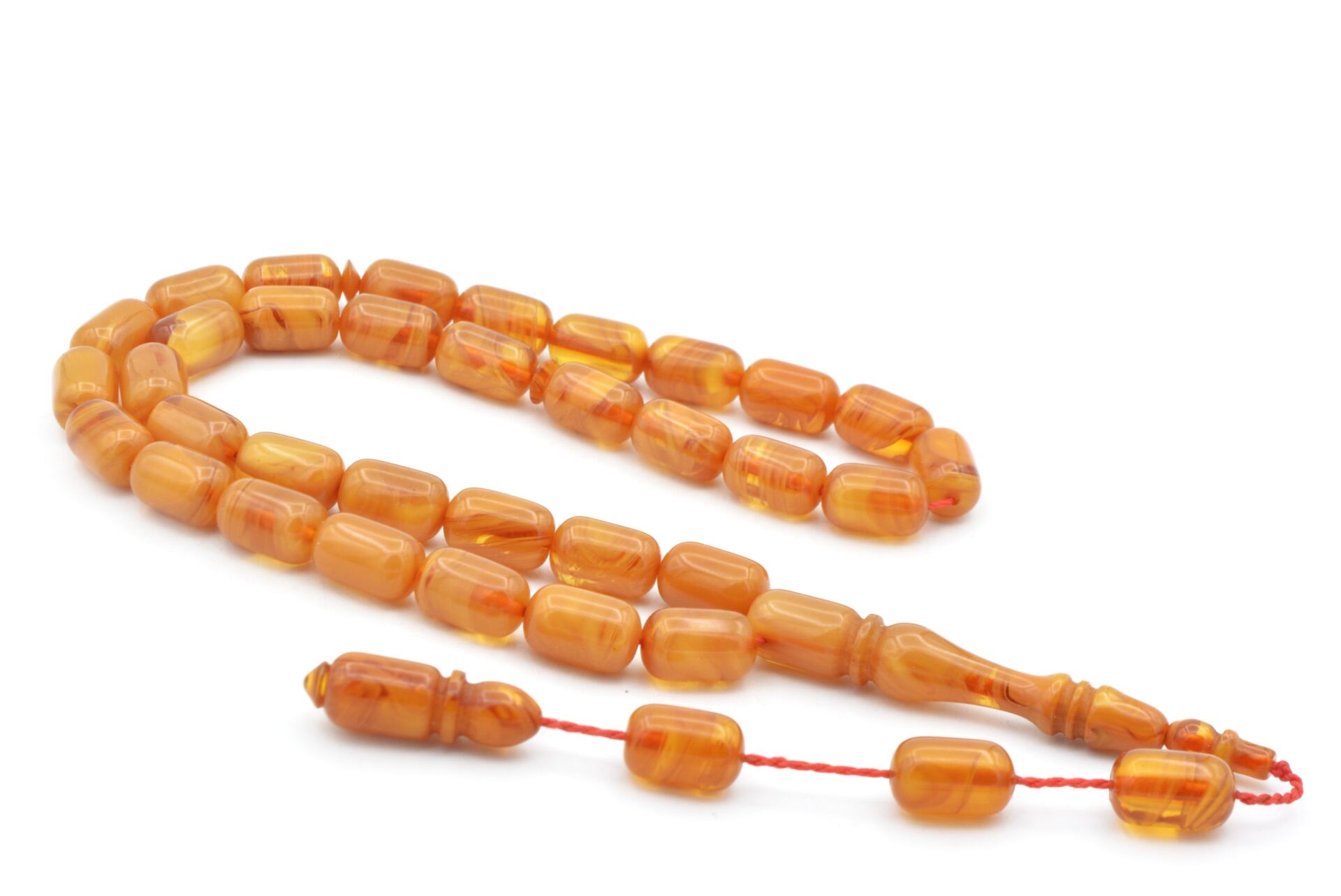 USTA İŞİ SİSTEMLİ KAPSÜL KESİM HARELİ BEJ SIKMA KEHRİBAR TESBİH 127