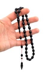 USTA İŞİ SİSTEMLİ BEYZİ KESİM SİYAH UÇAK CAMI TESBİH İRİ BOY