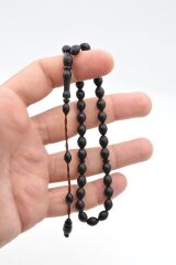 Sistemli Beyzi Kesim Bilek Boy Siyah Fiber Tesbih