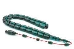 Sarı Ahmet İmzalı Kapsül Kesim Lacivert Sıkma Kehribar Tesbih