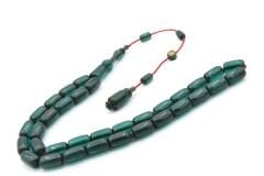 Sarı Ahmet İmzalı Kapsül Kesim Lacivert Sıkma Kehribar Tesbih