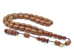 Hakkı Usta İmzalı Kapsül Kesim Hareli Yeşil Katalin Tesbih