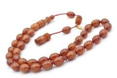 Hakkı Usta İmzalı Beyzi Kesim Hareli Sarı Katalin Tesbih