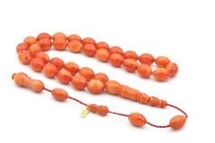 Hakkı Usta İmzalı Beyzi Kesim Hareli Turuncu Katalin Tesbih 002