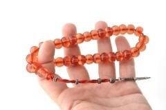 Usta İşi Basık Model Açık Kırmızı İran Necef Bağa Tesbih İri Boy 002