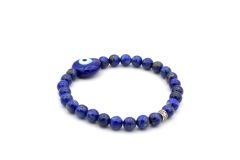 MURANO CAMI NAZAR BONCUĞU TASARIM DOĞAL LAPİS LAZULİ TAŞI BİLEKLİK