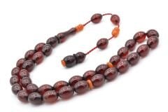 USTA İŞİ SİSTEMLİ BEYZİ KESİM BORDO SIKMA KEHRİBAR TESBİH 124