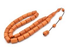 Sistemli Kesme Model İri Boy Turuncu Fiber Tesbih