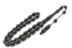 Sistemli Beyzi Kesim Siyah Mercan Yusuri Tesbih