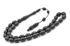 Sistemli Beyzi Kesim Siyah Mercan Yusuri Tesbih