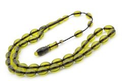 Enes Abdo İmzalı Beyzi Zeytin Yeşili Sıkma Kehribar Tesbih