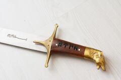 92 Cm Yatağan İşçilikli Kurt Başlı Fatih Kılıcı