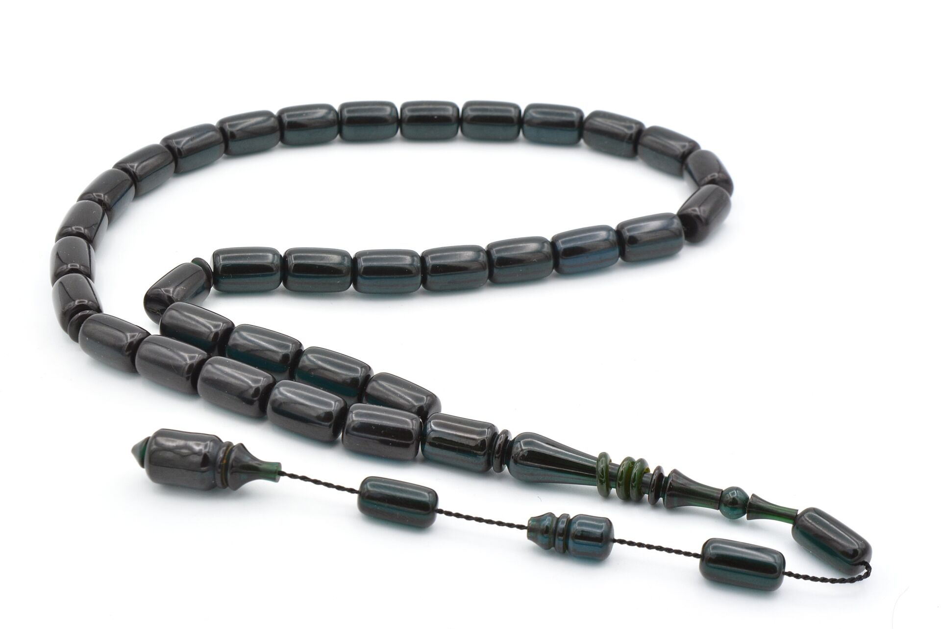 Mehmet Hızarcı Usta İşçilikli Lacivert Sıkma Kehribar Tesbih