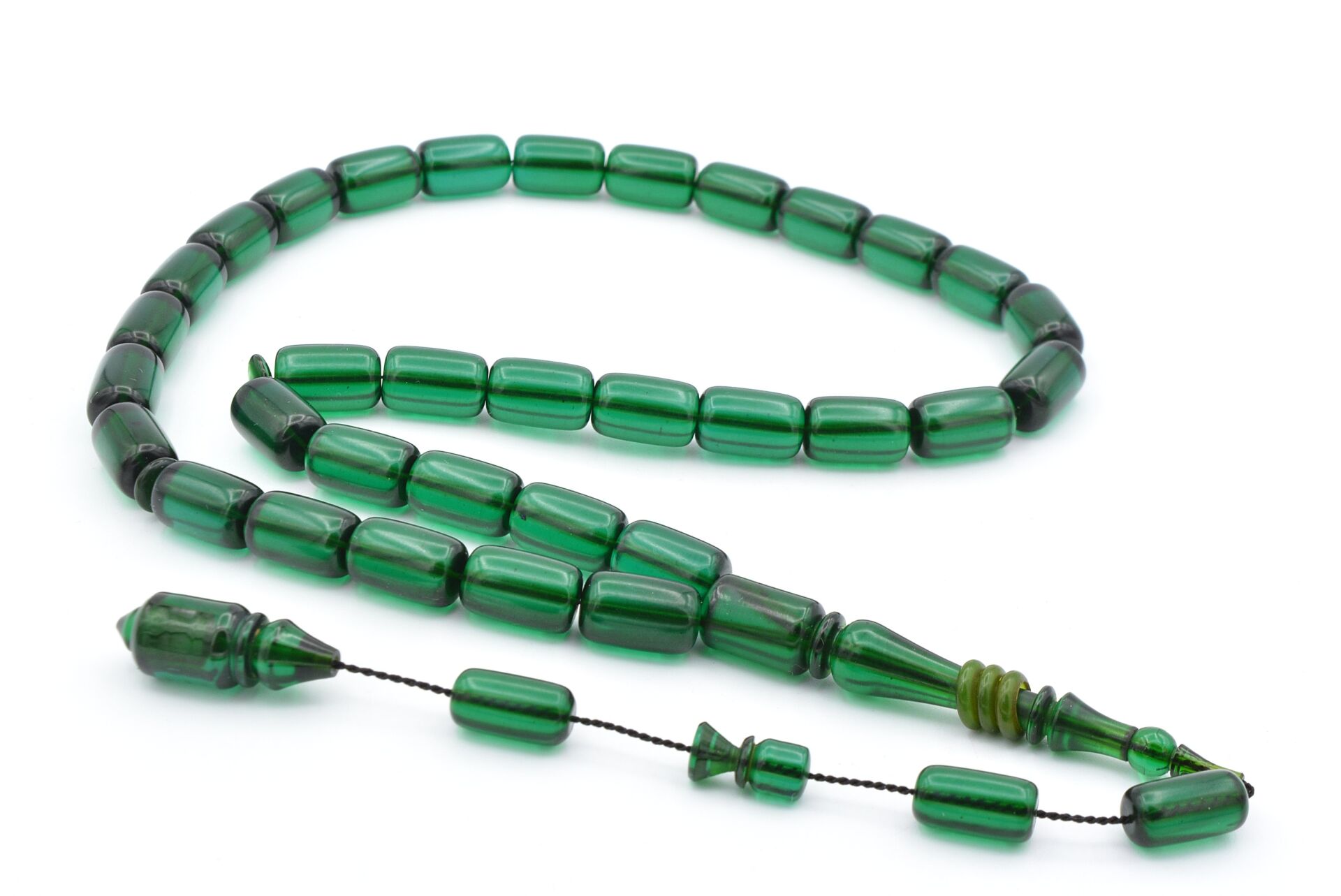 Mehmet Hızarcı Usta İşçilikli Mavi Sıkma Kehribar Tesbih