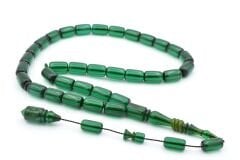 Mehmet Hızarcı Usta İşçilikli Mavi Sıkma Kehribar Tesbih